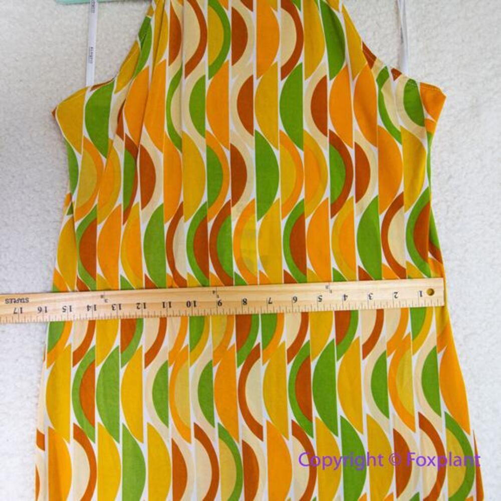 Eloquii Maxi Dress Groovy 70's Funky Sunrise‎ Cabana Halter, size 14 - Picture 8 of 16